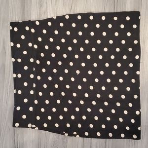 Strecthy Bodycon Mini Polka Dot Skirt Size Medium Black